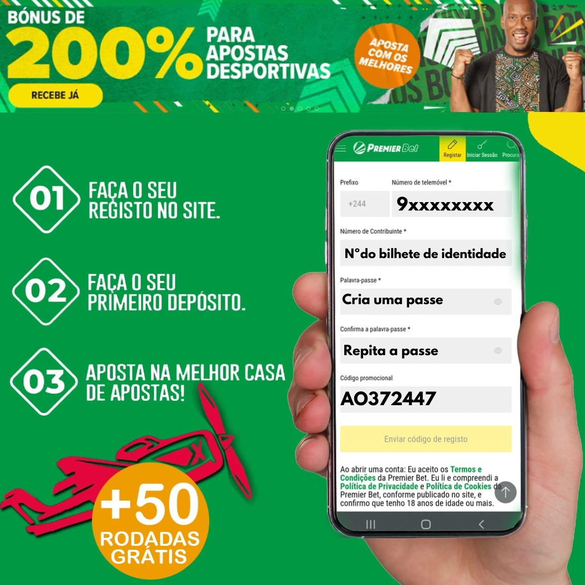 Arte de como se registar na premier bet angola com bonus